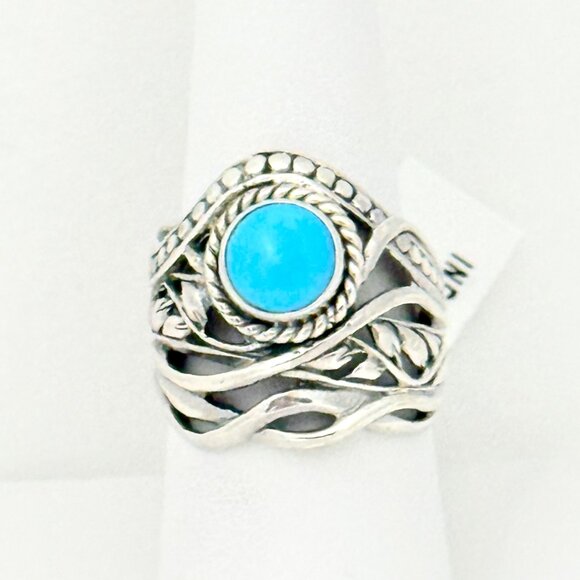 Bali Sleeping Beauty Turquoise and Sterling Silver Ring - NWT - Picture 3 of 10